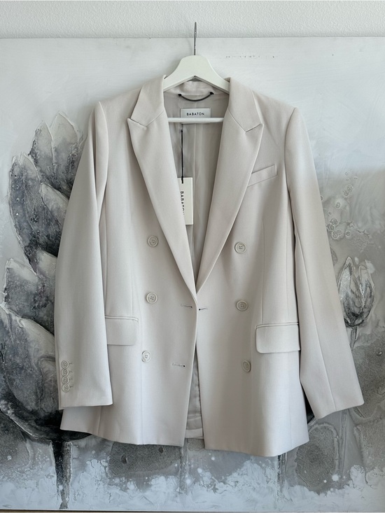 Babaton Jackets & Blazers - Babaton Double-Breasted Light Cream Blazer